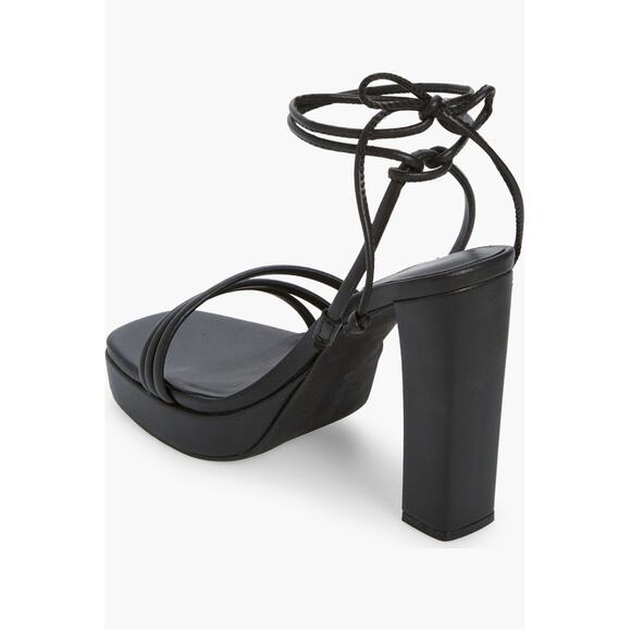 Jeffrey Campbell Platform Heels Black Presecco Sandal Platform Ankle Tie size 10 - Picture 2 of 8